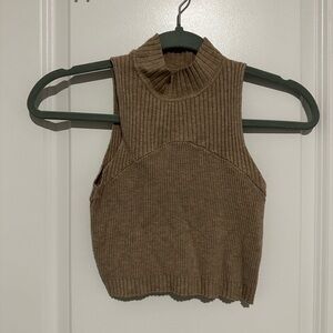 Ribbed Knit Sleeveless Crop Top